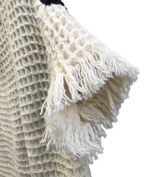 digawel（ディガウェル）DIGAWEL (ディガウェル) ワッフルニット アイボリー×ブラック サイズ:Fの古着・服飾アイテム