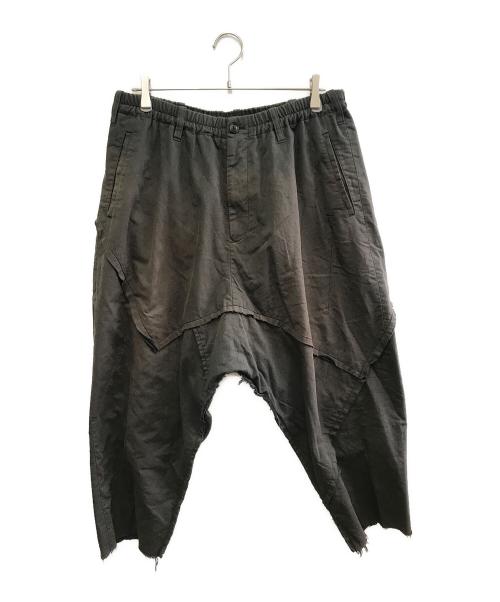 Yohji Yamamoto pour homme（ヨウジヤマモト プールオム）Yohji Yamamoto pour homme (ヨウジヤマモト プールオム) ダメージ加工レイヤードパンツ グリーン サイズ:3の古着・服飾アイテム