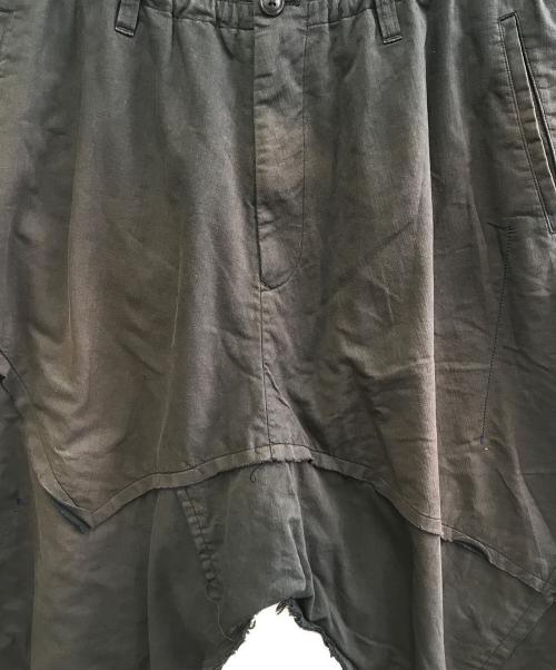 Yohji Yamamoto pour homme（ヨウジヤマモト プールオム）Yohji Yamamoto pour homme (ヨウジヤマモト プールオム) ダメージ加工レイヤードパンツ グリーン サイズ:3の古着・服飾アイテム