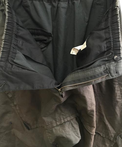 Yohji Yamamoto pour homme（ヨウジヤマモト プールオム）Yohji Yamamoto pour homme (ヨウジヤマモト プールオム) ダメージ加工レイヤードパンツ グリーン サイズ:3の古着・服飾アイテム