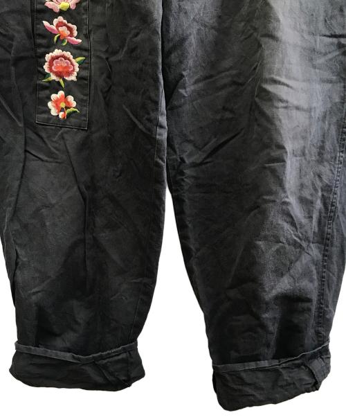 Yohji Yamamoto pour homme（ヨウジヤマモト プールオム）Yohji Yamamoto pour homme (ヨウジヤマモト プールオム) フラワーエンブロイダリーワイドロングパンツ ブラック サイズ:3の古着・服飾アイテム