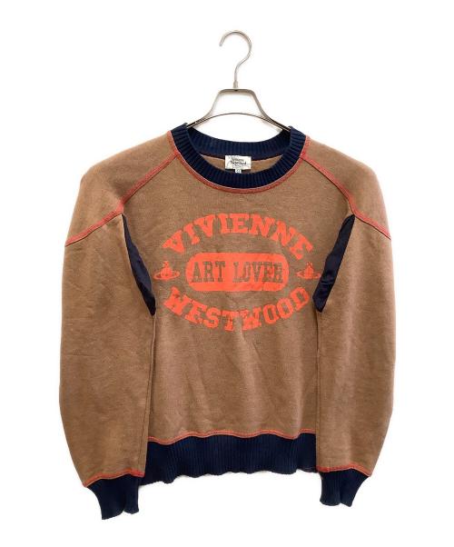 Vivienne Westwood man（ヴィヴィアン ウェストウッド マン）Vivienne Westwood man (ヴィヴィアン ウェストウッド マン) スウェット ブラウン×ネイビー サイズ:44の古着・服飾アイテム