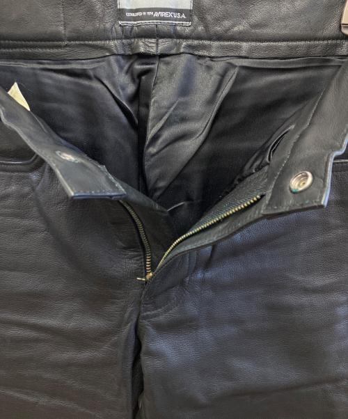 AVIREX（アヴィレックス）AVIREX (アヴィレックス) レザーパンツ ブラック サイズ:M　W76の古着・服飾アイテム