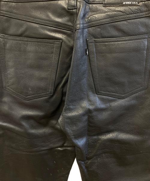 AVIREX（アヴィレックス）AVIREX (アヴィレックス) レザーパンツ ブラック サイズ:M　W76の古着・服飾アイテム