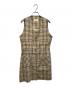 Burberry's（バーバリーズ）の古着「ノースリーブワンピース」｜ベージュ×ブラック×レッド