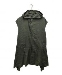 Y's（ワイズ）の古着「フーデッドプルオーバービッグワンピース」｜グリーン