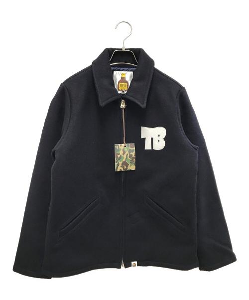 TERIYAKI SOURCE（テリヤキソース）TERIYAKI SOURCE (テリヤキソース) A BATHING APE (ア ベイシング エイプ) ウールジャケット ネイビー サイズ:Sの古着・服飾アイテム
