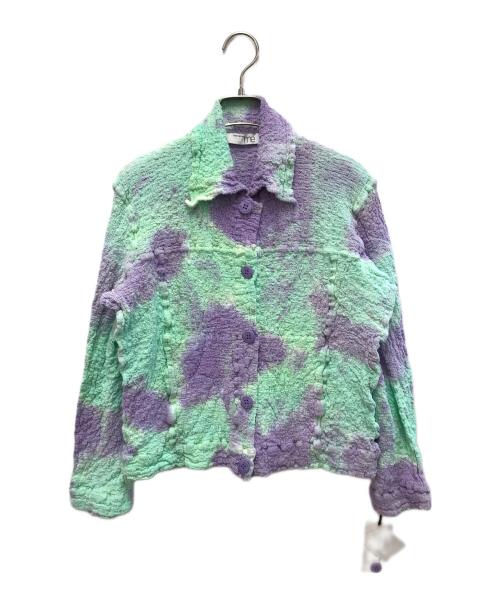 ISSEY MIYAKE me（イッセイ ミヤケ ミー）ISSEY MIYAKE ME (イッセイ ミヤケ ミー) カリフラワージャケット グリーン×パープル サイズ:記載なしの古着・服飾アイテム