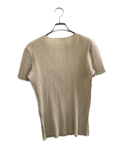 ISSEY MIYAKE（イッセイミヤケ）ISSEY MIYAKE (イッセイミヤケ) プリーツカットソー ベージュ サイズ:Mの古着・服飾アイテム