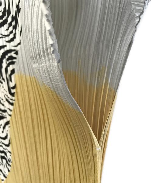 PLEATS PLEASE（プリーツプリーズ）PLEATS PLEASE (プリーツプリーズ) プリーツカットソー ベージュ×グレー サイズ:3の古着・服飾アイテム