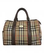Burberry'sバーバリーズ）の古着「ミニボストンバッグ」｜ベージュ×ブラウン