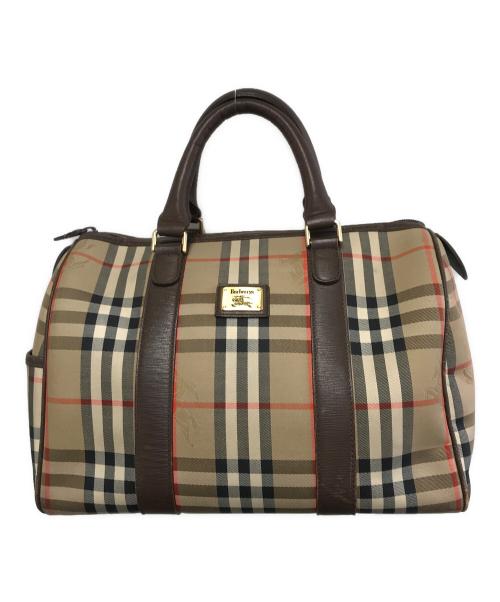 Burberry's（バーバリーズ）Burberry's (バーバリーズ) ミニボストンバッグ ベージュ×ブラウンの古着・服飾アイテム