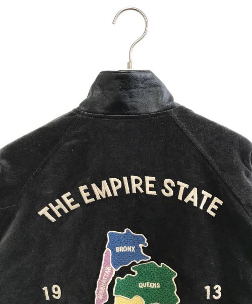 Schott（ショット）Schott (ショット) LEATHER COMBI SOUVENIR JACKET ブラック サイズ:Mの古着・服飾アイテム