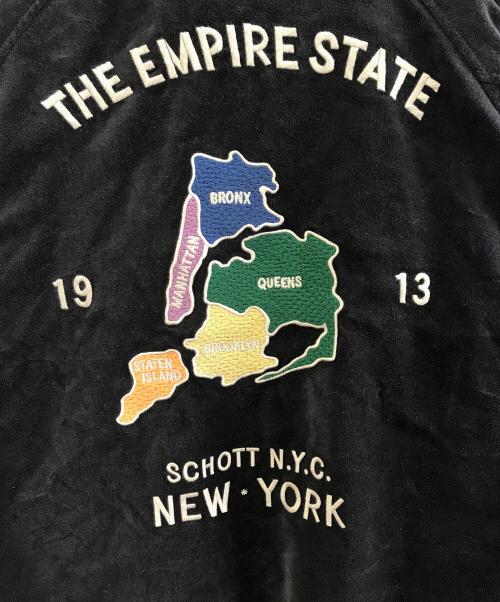 Schott（ショット）Schott (ショット) LEATHER COMBI SOUVENIR JACKET ブラック サイズ:Mの古着・服飾アイテム