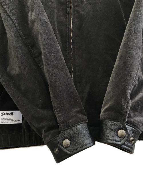 Schott（ショット）Schott (ショット) LEATHER COMBI SOUVENIR JACKET ブラック サイズ:Mの古着・服飾アイテム