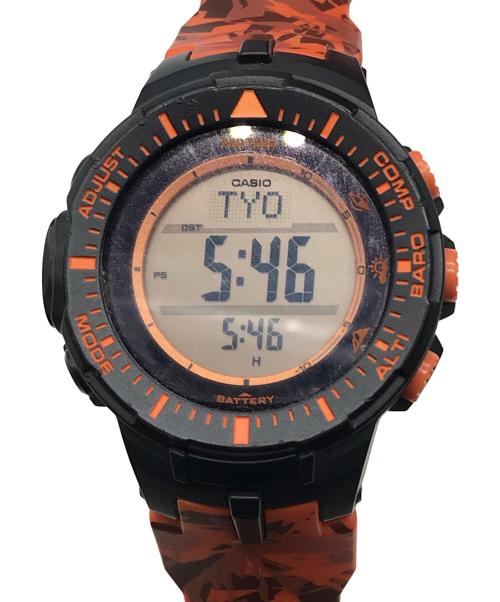 CASIO（カシオ）CASIO (カシオ) 腕時計 ブラック×オレンジの古着・服飾アイテム