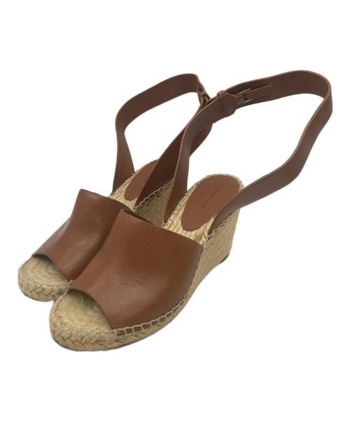 CELINE（セリーヌ）CELINE (セリーヌ) ウェッジソールサンダル ベージュ×ブラウン サイズ:36の古着・服飾アイテム