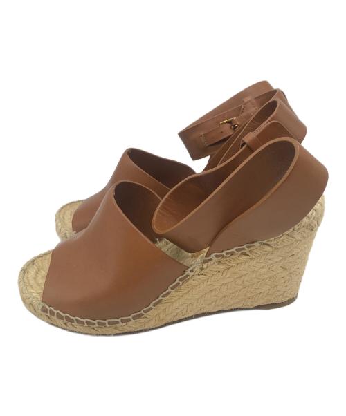 CELINE（セリーヌ）CELINE (セリーヌ) ウェッジソールサンダル ベージュ×ブラウン サイズ:36の古着・服飾アイテム