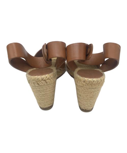 CELINE（セリーヌ）CELINE (セリーヌ) ウェッジソールサンダル ベージュ×ブラウン サイズ:36の古着・服飾アイテム