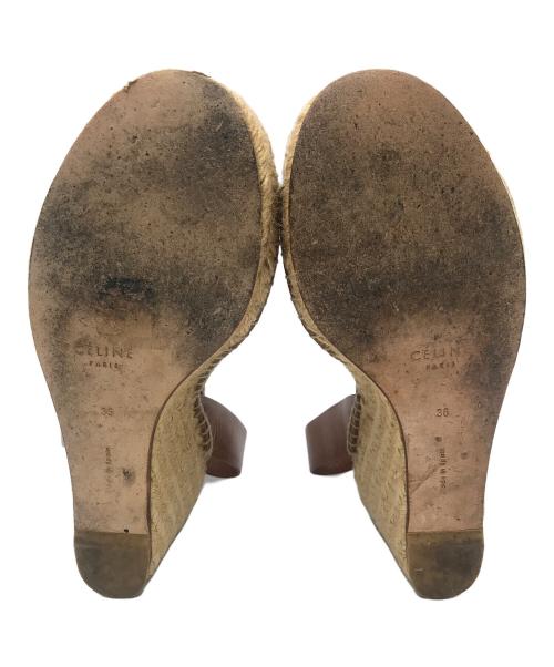CELINE（セリーヌ）CELINE (セリーヌ) ウェッジソールサンダル ベージュ×ブラウン サイズ:36の古着・服飾アイテム