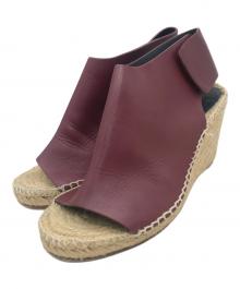 CELINE（セリーヌ）の古着「ウェッジソールサンダル」｜ベージュ×ブラウン