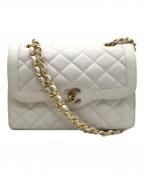 CHANELシャネル）の古着「コンビカラーチェーンショルダーバッグ」｜ホワイト