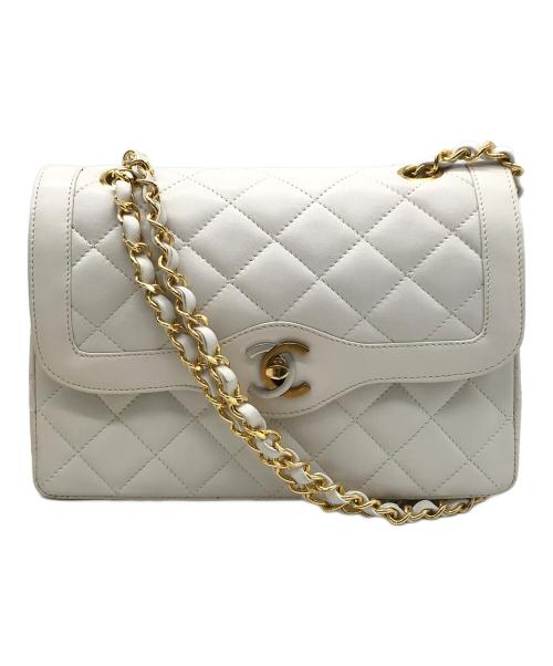 CHANEL（シャネル）CHANEL (シャネル) コンビカラーチェーンショルダーバッグ ホワイトの古着・服飾アイテム