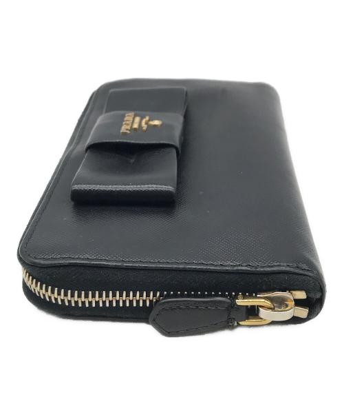 PRADA（プラダ）PRADA (プラダ) ラウンドファスナー財布 ブラックの古着・服飾アイテム