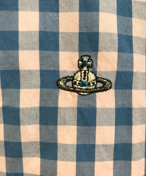 Vivienne Westwood man（ヴィヴィアン ウェストウッド マン）Vivienne Westwood man (ヴィヴィアン ウェストウッド マン) 半袖シャツ ブルー×ピンク サイズ:46の古着・服飾アイテム