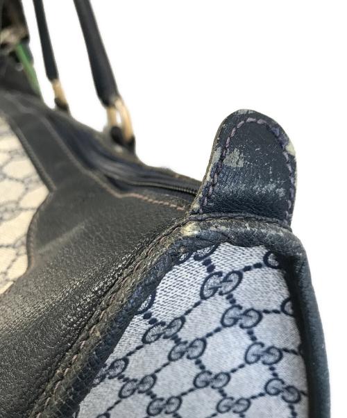 GUCCI（グッチ）GUCCI (グッチ) ボストンバッグ ホワイト×ネイビーの古着・服飾アイテム