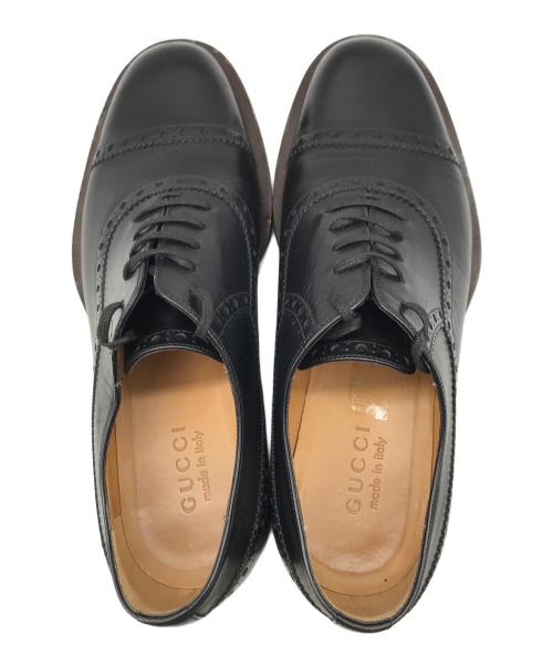 GUCCI（グッチ）GUCCI (グッチ) ウィングチップシューズ ブラック×ブラウン サイズ:7 1/2の古着・服飾アイテム