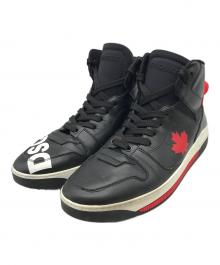 DSQUARED2（ディースクエアード）の古着「ハイカットスニーカー」｜ブラック×レッド