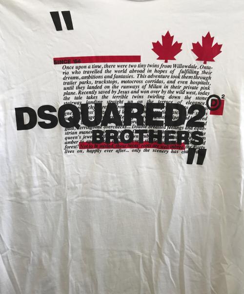 DSQUARED2（ディースクエアード）DSQUARED2 (ディースクエアード) 半袖カットソー ホワイト サイズ:XXLの古着・服飾アイテム