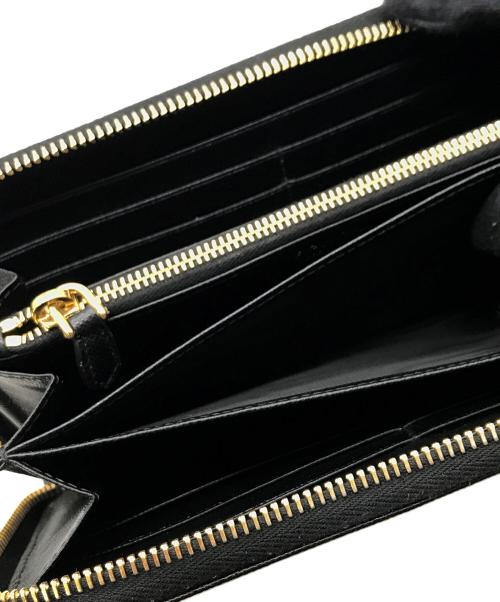 PRADA（プラダ）PRADA (プラダ) ラウンドファスナー長財布 ブラックの古着・服飾アイテム
