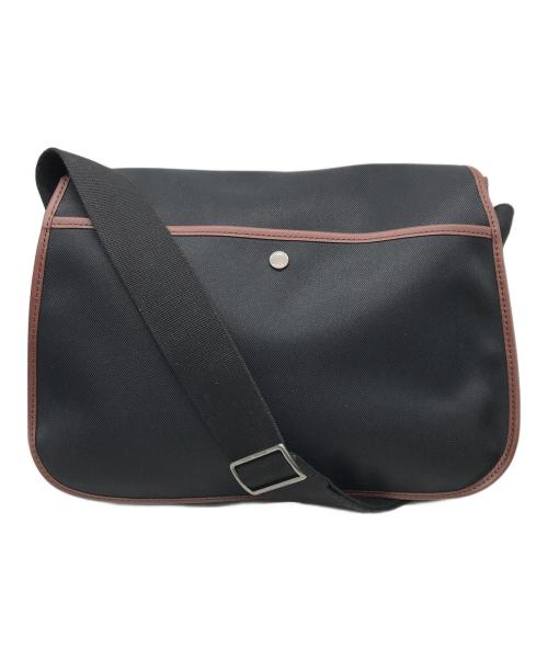 HUNTING WORLD（ハンティングワールド）HUNTING WORLD (ハンティングワールド) メッセンジャーバッグ ブラック×ブラウンの古着・服飾アイテム