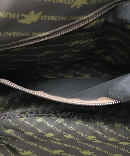 HUNTING WORLD（ハンティングワールド）HUNTING WORLD (ハンティングワールド) メッセンジャーバッグ ブラック×ブラウンの古着・服飾アイテム