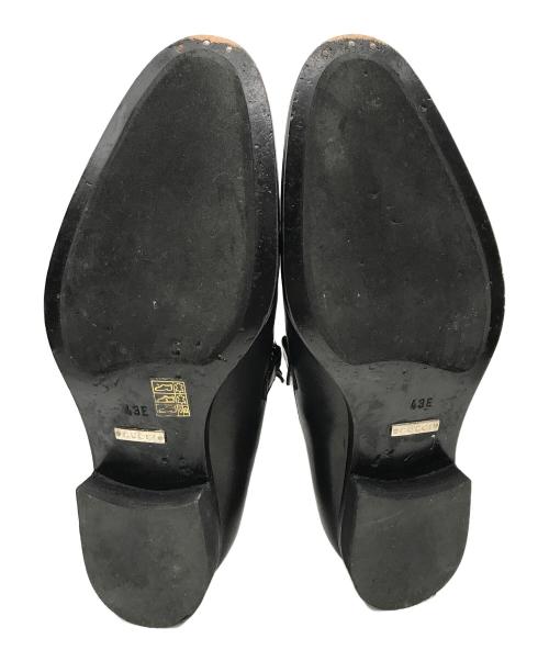 GUCCI（グッチ）GUCCI (グッチ) ビットローファー ブラック×ゴールド サイズ:43Eの古着・服飾アイテム