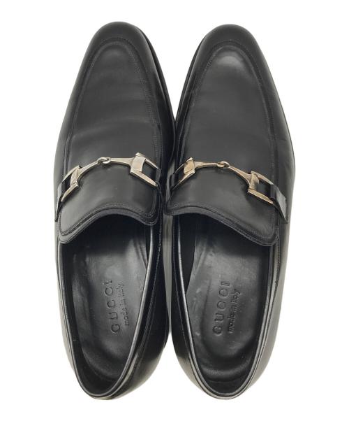 GUCCI（グッチ）GUCCI (グッチ) ビットローファー ブラック×ゴールド サイズ:43Eの古着・服飾アイテム