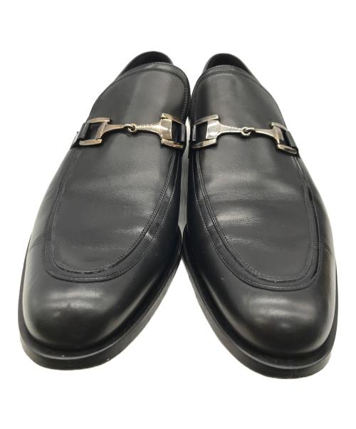 GUCCI（グッチ）GUCCI (グッチ) ビットローファー ブラック×ゴールド サイズ:43Eの古着・服飾アイテム