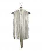 CELINEセリーヌ）の古着「ノースリーブブラウス」｜ベージュ×ブラック