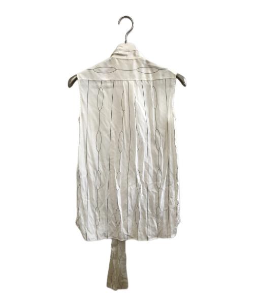 CELINE（セリーヌ）CELINE (セリーヌ) ノースリーブブラウス ベージュ×ブラック サイズ:36の古着・服飾アイテム