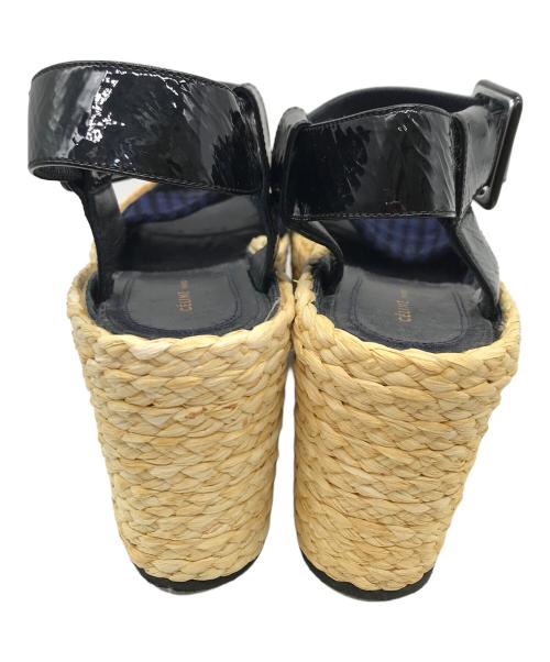 CELINE（セリーヌ）CELINE (セリーヌ) 厚底サンダル ナチュラル×ネイビー サイズ:37の古着・服飾アイテム