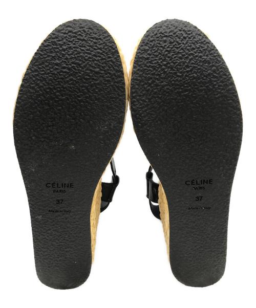 CELINE（セリーヌ）CELINE (セリーヌ) 厚底サンダル ナチュラル×ネイビー サイズ:37の古着・服飾アイテム