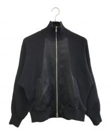 DES PRES（デ プレ）の古着「コットンポリエステルコイルヤーンコンビ ジップアップブルゾン」｜インディゴ