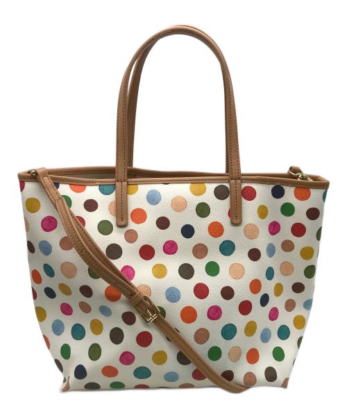 TORY BURCH（トリーバーチ）TORY BURCH (トリーバーチ) 2WAYショルダーバッグ ホワイト×マルチカラーの古着・服飾アイテム