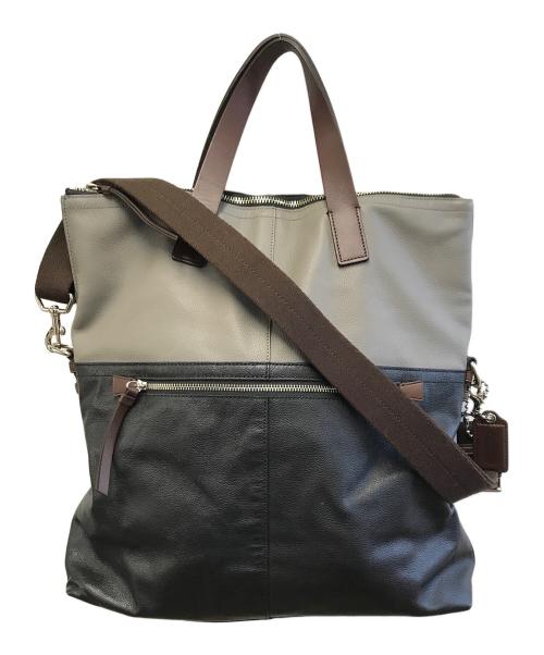 COACH（コーチ）COACH (コーチ) ショルダーバッグ グレー×ブラックの古着・服飾アイテム