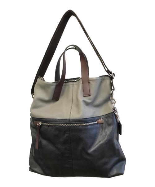 COACH（コーチ）COACH (コーチ) ショルダーバッグ グレー×ブラックの古着・服飾アイテム