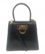 Salvatore Ferragamoサルヴァトーレ フェラガモ）の古着「ガンチーニ2WAYショルダーバッグ」｜ブラック