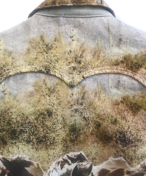 Jaded London（ジェイデッドロンドン）jaded london (ジェイデッドロンドン) デニムジャケット ブラウン×ベージュ サイズ:XLの古着・服飾アイテム