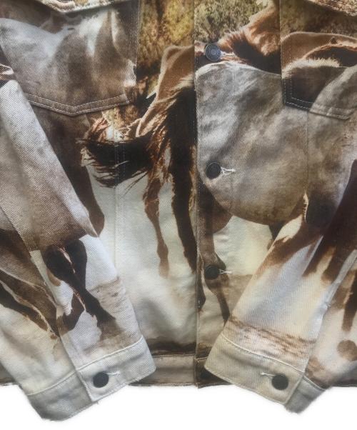 Jaded London（ジェイデッドロンドン）jaded london (ジェイデッドロンドン) デニムジャケット ブラウン×ベージュ サイズ:XLの古着・服飾アイテム